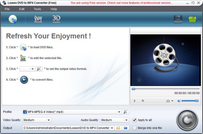 Leawo Free DVD to MP4 Converter Free download and software