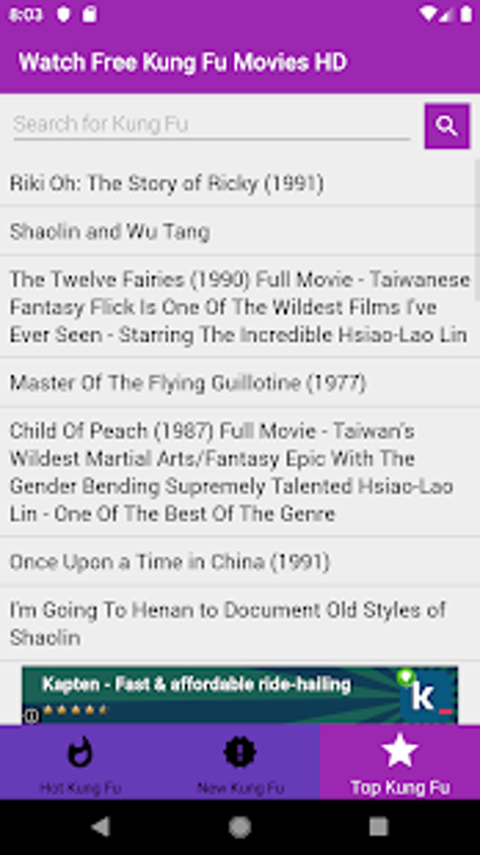 Watch Free Kung Fu Movies HD for Android - Free download and software  reviews - CNET Download