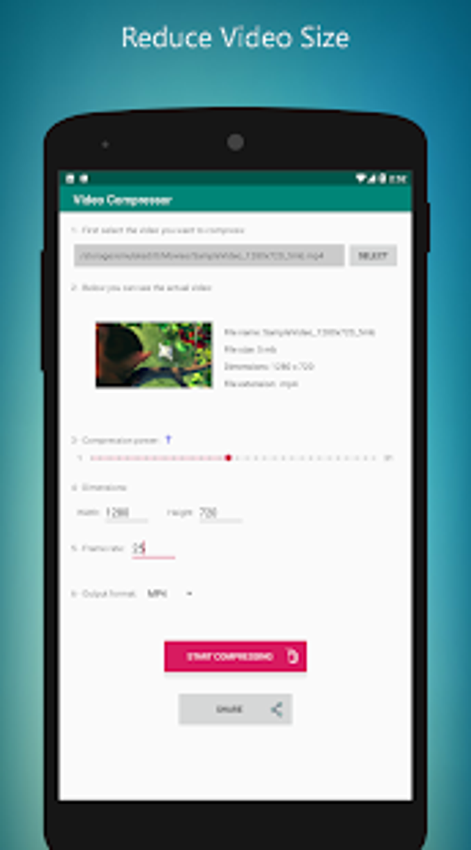 Video Compressor: Reduce Video Size - Shrink Size for Android - Free  download and software reviews - CNET Download