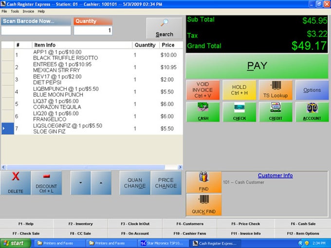 Cash register express discount