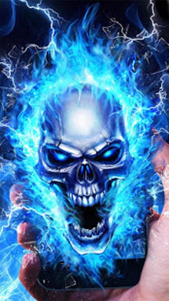 Imagen 2 para Blue Fire Skull Bone Live…
