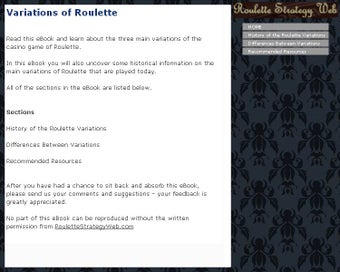 Image 0 for Variations of Roulette