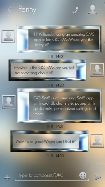 Image 0 for GO SMS METAL THEME