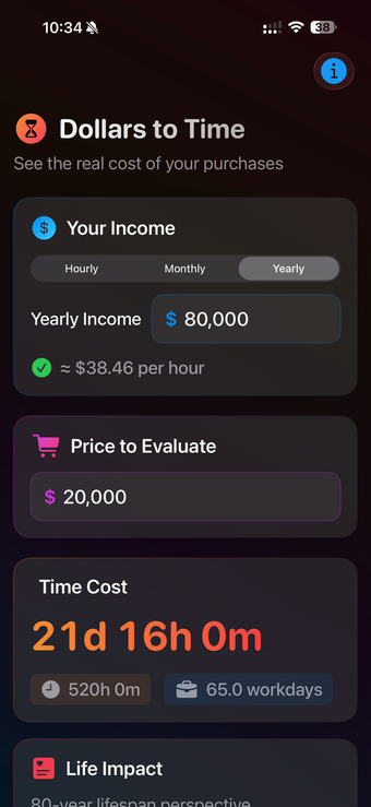Imagen 0 para Dollars to Time Calculato…