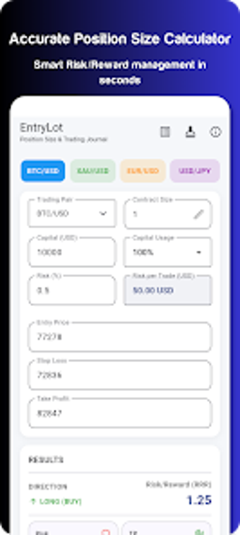 Image 0 for EntryLot: Lot Size Calc