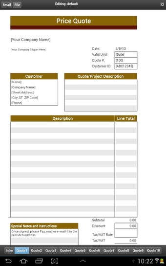 Imagen 1 para Price Quote