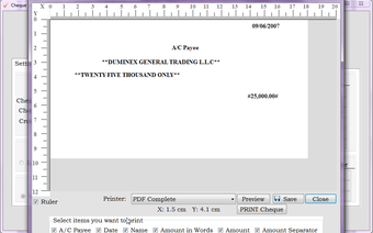 Image 2 for Dumisoft Cheque Writing