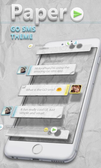 Image 2 for GO SMS PRO PAPER THEME