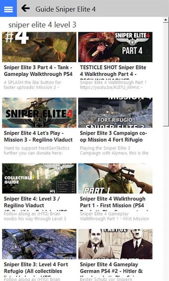 Imagen 0 para Guide Sniper Elite 4 for …