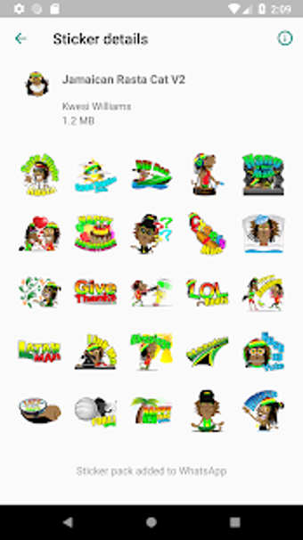 Imagen 1 para Jamaican Rasta Cat Sticke…