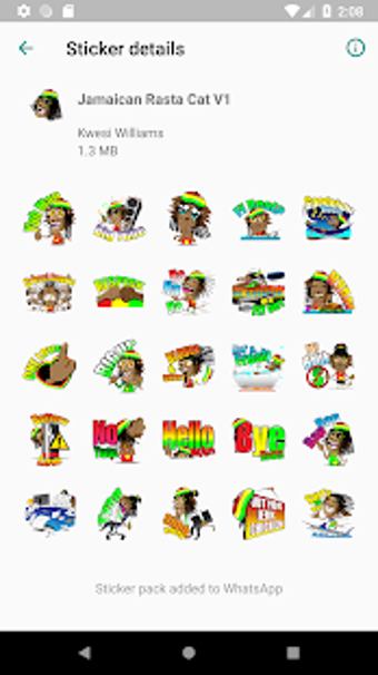 Imagen 0 para Jamaican Rasta Cat Sticke…