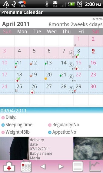 Imagen 2 para Premama Calendar Free