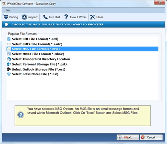 Imagen 0 para WholeClear MSG to EML Con…