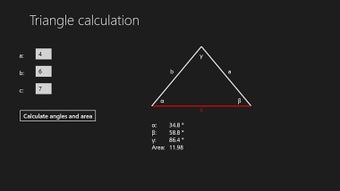 Image 0 for Triangle calculator for W…