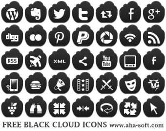 Image 0 for Free Black Cloud Icons