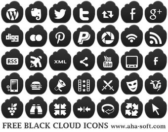 Imagen 0 para Free Black Cloud Icons