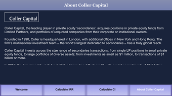 Image 0 for Coller Capital IRR Calcul…