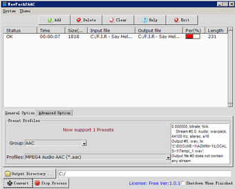 Image 0 for WavPack2AAC