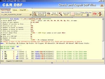 Imagen 0 para Check and repair DBF