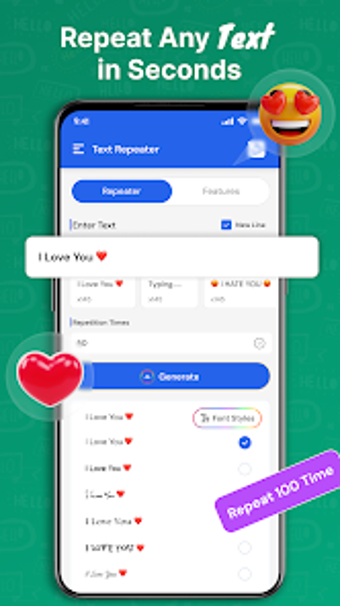 Image 0 for Text Repeater: Emoji  Too…