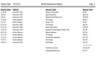 Image 1 for Vehicle Maintenance Track…