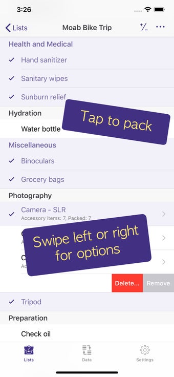 Image 0 for PackCheck Packing List