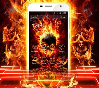 Image 1 for Cool Flame Skulls Theme F…
