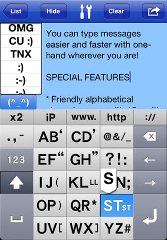 Image 2 for 1Hand Mail / SMS Keyboard