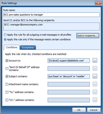 Image 1 for Auto BCC/CC for Microsoft…