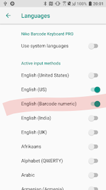 Imagen 1 para Barcode & QR code Keyboar…