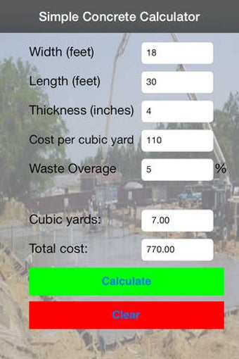 Imagen 0 para Simple Concrete Calculato…