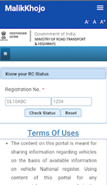 Imagen 0 para Vehicle Registration Sear…
