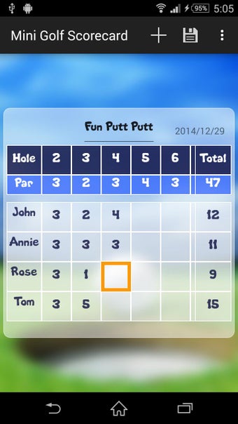 Image 1 for Mini Golf Scorecard Free