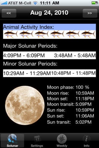 Image 0 for Solunar Table