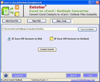 Imagen 1 para Estelar Excel to vCard & …