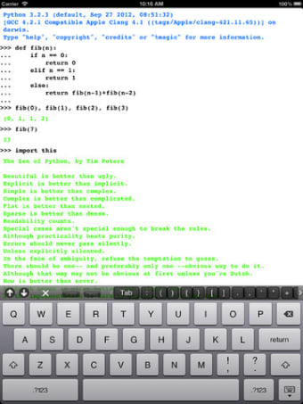 Image 6 for Python 3.2 for iOS