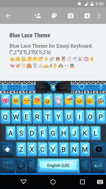 Imagen 2 para Blue Lace Emoji Keyboard …