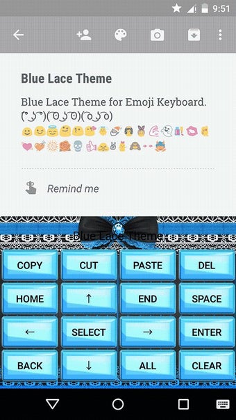 Imagen 1 para Blue Lace Emoji Keyboard …