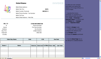 Image 0 for Hotel Invoice Template