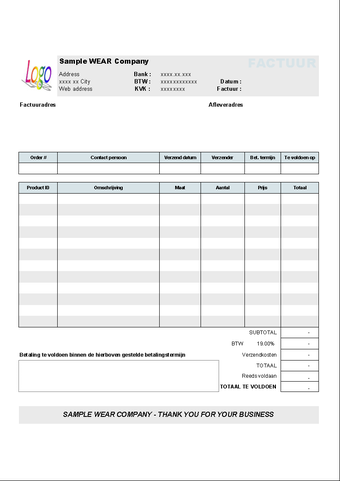 Imagen 1 para Hotel Invoice Template