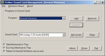 Image 0 for RoMac Sound Card Manager