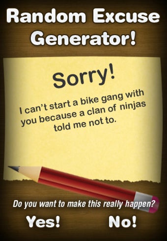 Imagen 0 para Random Excuse Generator
