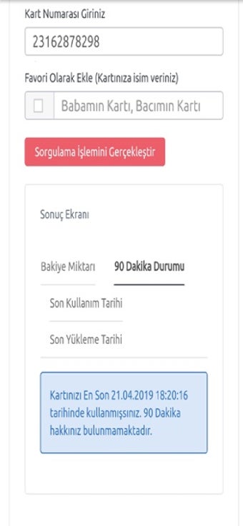 Image 0 for Bakiye Sorgulama