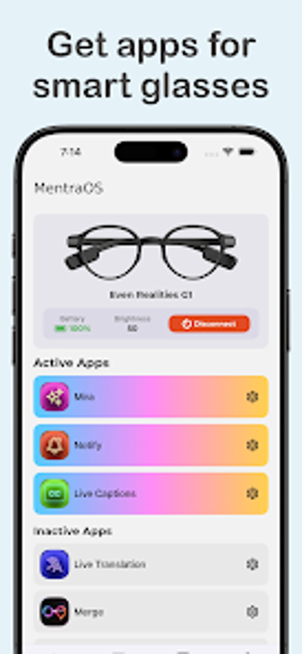 Image 0 for Mentra - Smart Glasses Ap…