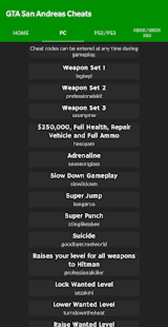 Imagen 1 para Cheat Codes for GTA San A…