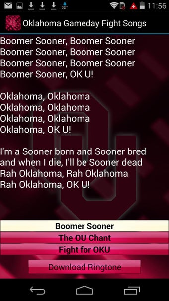 Image 0 for Oklahoma Sooners Ringtone…