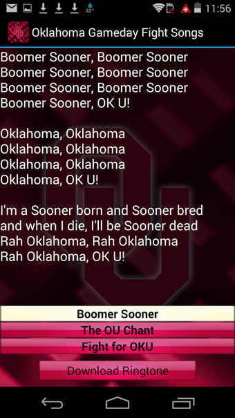 Image 5 for Oklahoma Sooners Ringtone…