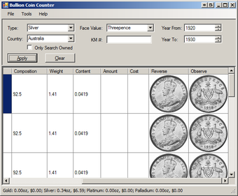 Image 0 for Bullion Coin Counter