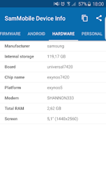 Image 1 for SamMobile Device Info