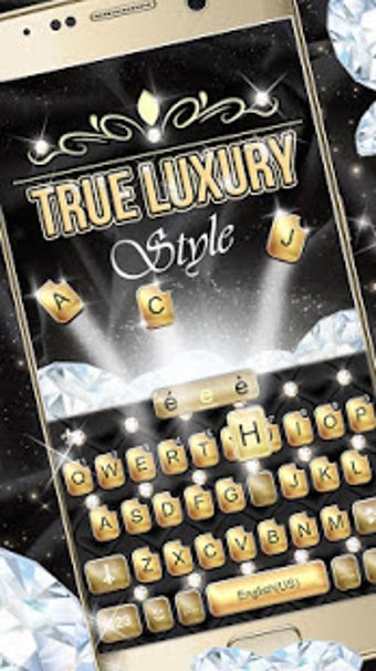 Imagen 0 para Luxury Gold Keyboard Them…
